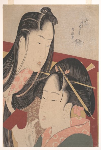 Squeaking a Ground Cherry, from the Series Seven Fashionable Useless Habits by Katsushika Hokusai