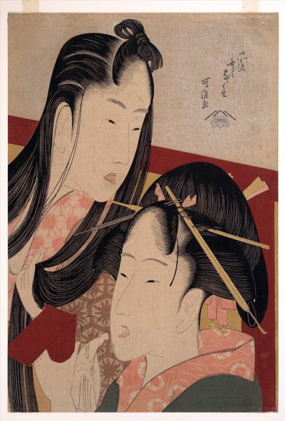 Squeaking a Ground Cherry, from the series Seven Fashionable Useless Habits by Katsushika Hokusai