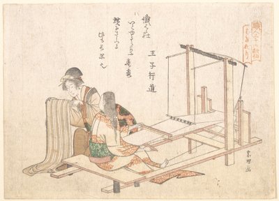 The Weaving Factory by Katsushika Hokusai
