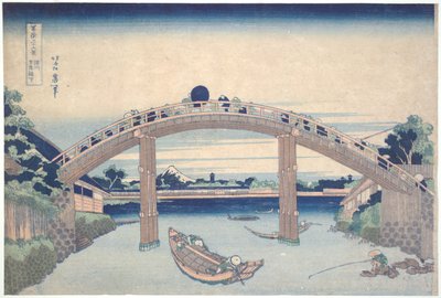 Under Mannen Bridge at Fukagawa, from the series Thirty-six Views of Mount Fuji by Katsushika Hokusai
