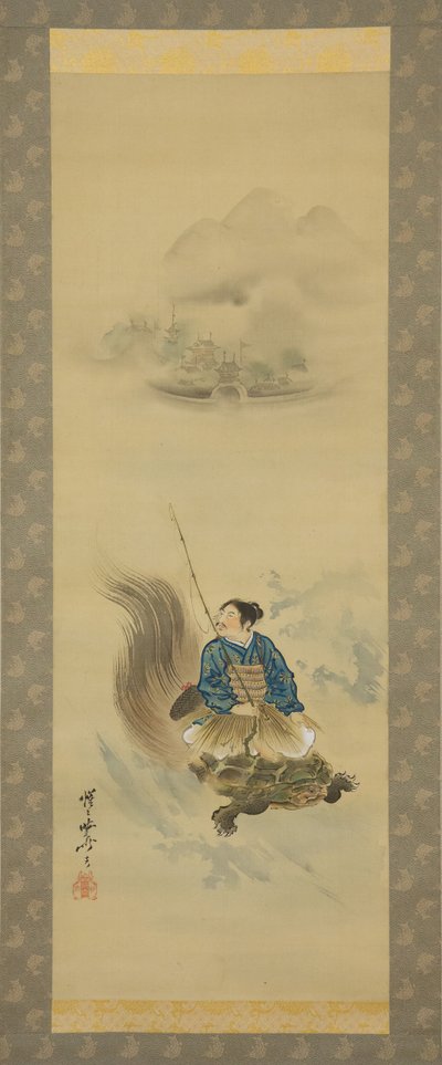 Urashima Taro Riding on a Tortoise by Kawanabe Kyosai