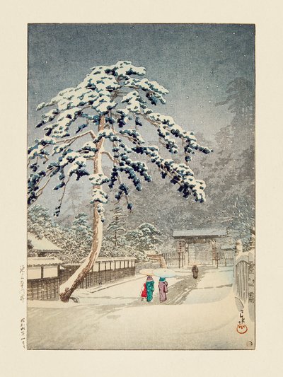 Honmon Temple, Ikegami (1931) by Kawase Hasui
