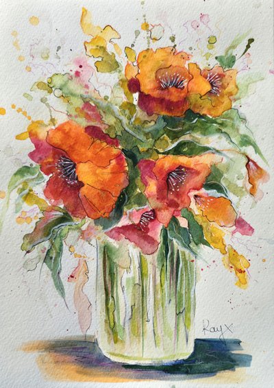 Vibrant Poppies Bouquet by Kay Shanley