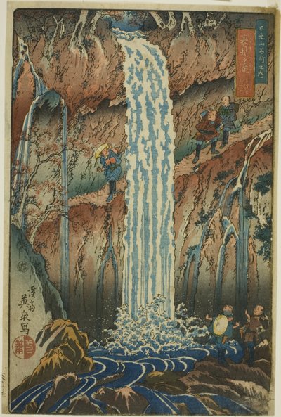 Backward-viewing Falls, One of the Three Waterfalls, from the series "Famous Scenic Spots in the Mountains of Nikko" by Keisai Eisen