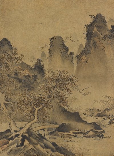Landscape: Mountains, Stream and Bridge by Kenkō Shōkei