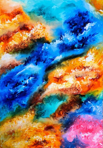 Vibrant Fluid Abstract by Kenneth Cowins