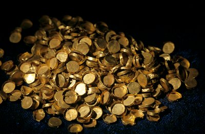 Gold artifacts from Tillya Tepe find, six tombs of Bactrian nomads, 2004 by Kenneth Garrett