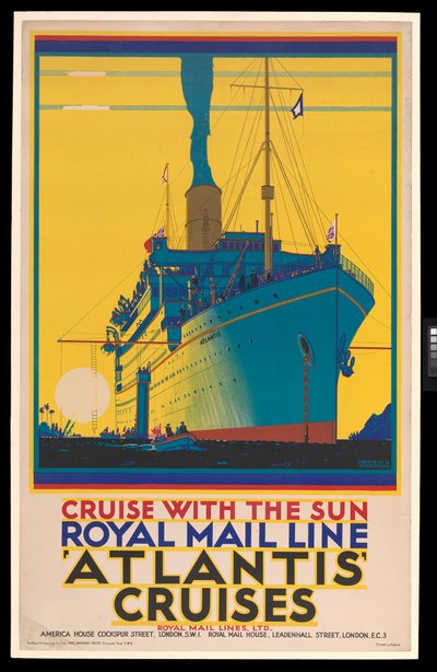 Cruise Liner Poster: Royal Mail Line, Atlantic Cruises, 