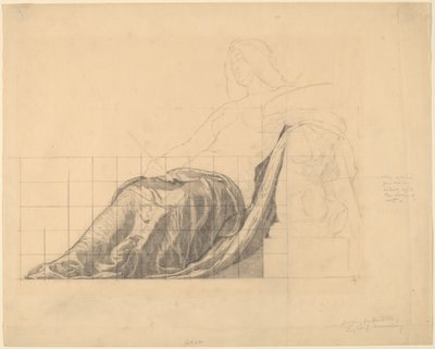 Drapery Study for Reclining Female Study for "Painting" by Kenyon Cox