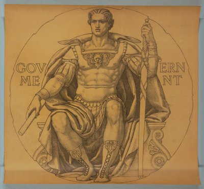 Government, Cartoon for Mosaic in Wisconsin State Capitol Rotunda by Kenyon Cox