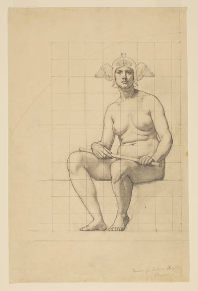 Nude Study for "The Active Life," Lunette in the Administration Building, Oberlin College, Oberlin, OH by Kenyon Cox