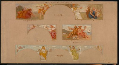 Sketches for a Decoration of a Private Library "B" by Kenyon Cox