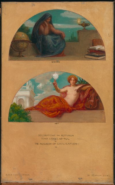 The Progress of Civilization: Science and Art Mural Study, State Capitol, Des Moines, Iowa, 1905-1 by Kenyon Cox