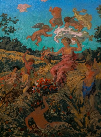 The Triumph of Bacchus (Pastoral Festival) Diptych by Ker Xavier Roussel