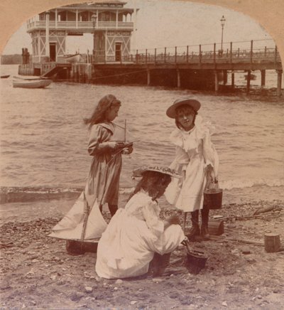 Playing on the Beach by Keystone View Company