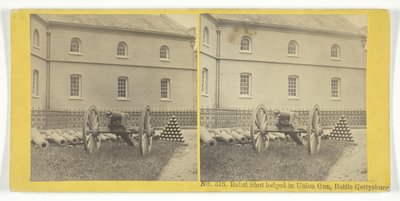 Rebel Shot Lodged in Union Gun, Battle of Gettysburg, 1855-75 by Kilburn Brothers, BW Kilburn