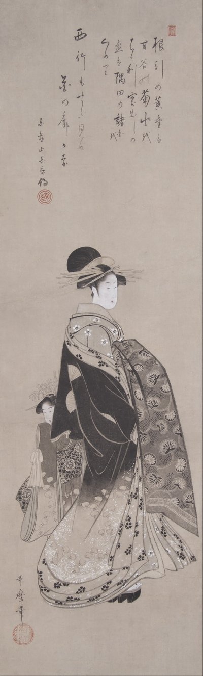 Courtesan in Procession by Kitagawa Utamaro