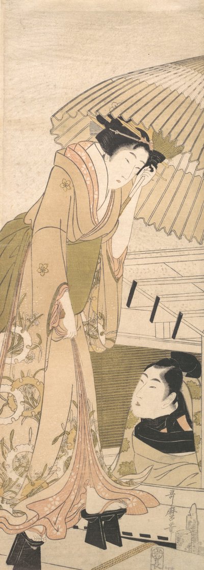 Landing-stage in the Snow by Kitagawa Utamaro