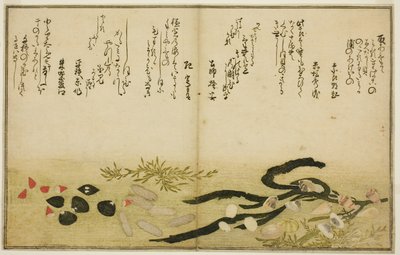 Minashi-gai, shio-gai, katatsu-gai, miso-gai, chijimi-gai, and chigusa-gai, from the illustrated book 