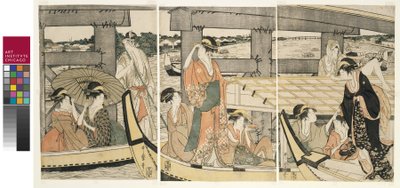 On top and beneath Ryogoku Bridge by Kitagawa Utamaro