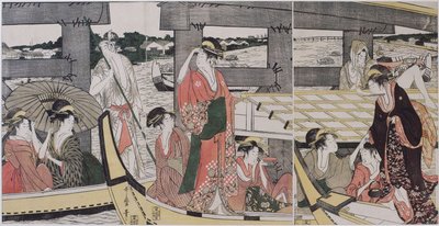 On top and beneath Ryogoku Bridge by Kitagawa Utamaro