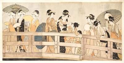 On top and beneath Ryogoku Bridge by Kitagawa Utamaro