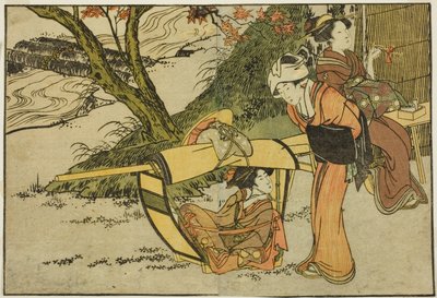 Outing to View Maples in Autumn, from the illustrated book "Picture Book: Flowers of the Four Seasons," vol. 2 by Kitagawa Utamaro