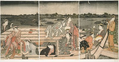 Pleasure-Boating on the Sumida River by Kitagawa Utamaro