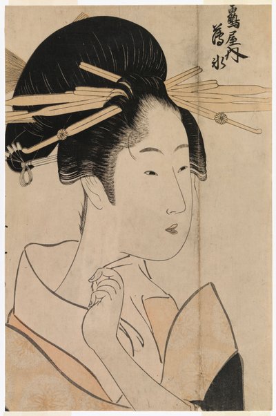 Portrait of a Geisha of the Uyo Tearoom by Kitagawa Utamaro