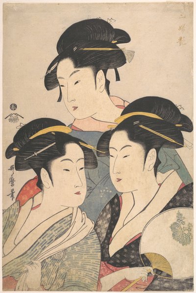 Three Beauties of the Kwansei Period by Kitagawa Utamaro