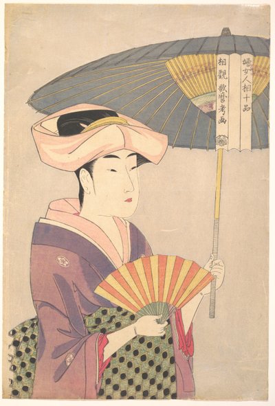 Woman Holding Up a Parasol, from the Series Ten Types in the Physiognomic Study of Women by Kitagawa Utamaro