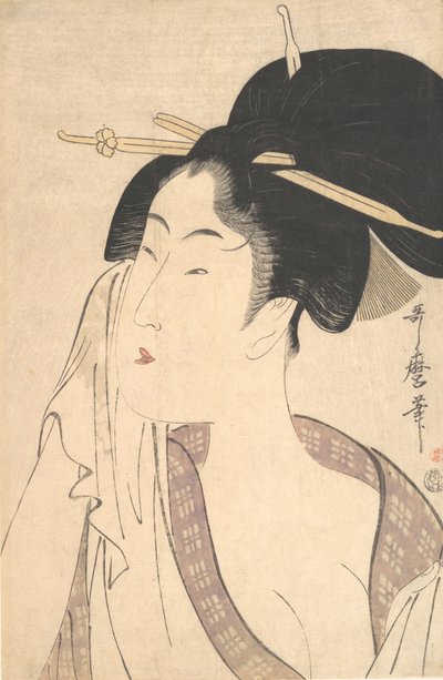 Woman Relaxing after Her Bath by Kitagawa Utamaro