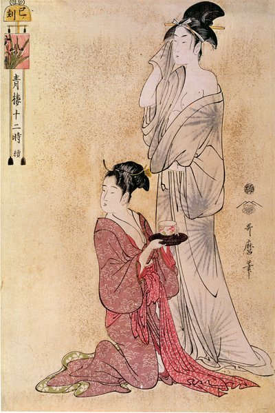 Woman at Her Toilet Helped by Her Handmaid by Kitagawa Utamaro