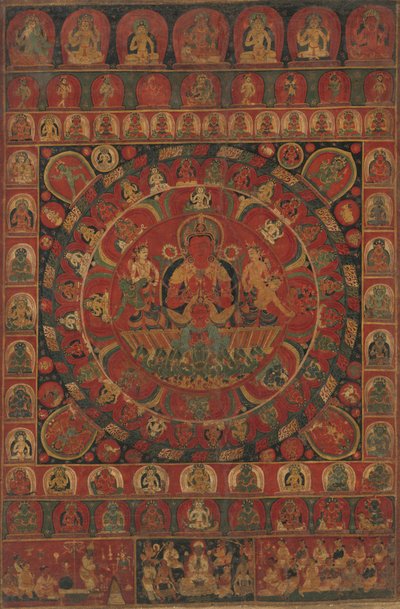 Mandala of the Sun God Surya Surrounded by Eight Planetary Deities by Kitaharasa