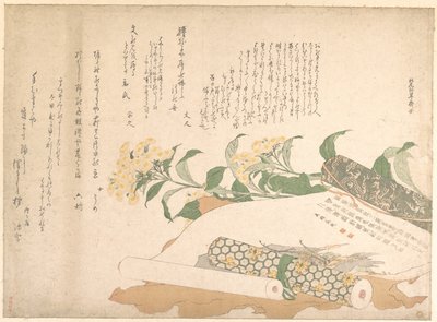 Daisies and Two Makimono by Kitao Shigemasa