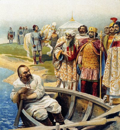 Meeting of Svyatoslav I with Emperor John Tzimiskes by Klavdiy Vasilievich Lebedev