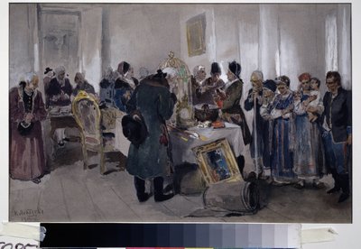 Auction Sale of Serfs by Klavdiy Vasilievich Lebedev