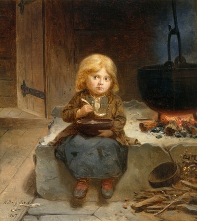Little Girl, Open Fire Room by Knud Bergslien