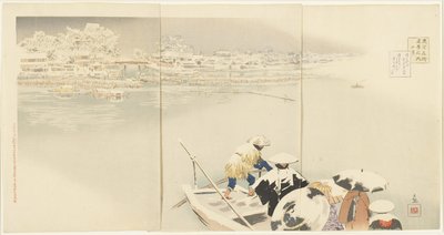 February: Matsuchiyanma Hill at Dusk in Snow by Kobayashi Kiyochika