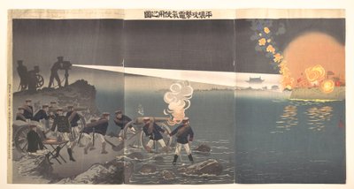 Use of Electricity during the Siege of Pyongyang by Kobayashi Kiyochika