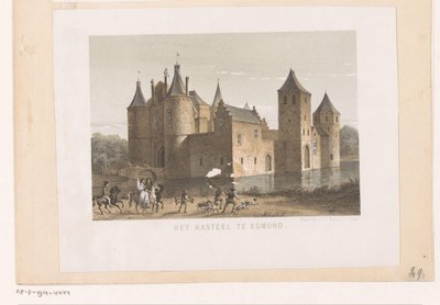 View of Egmond Castle by Koninklijke Nederlandse Steendrukkerij van C.W. Mieling