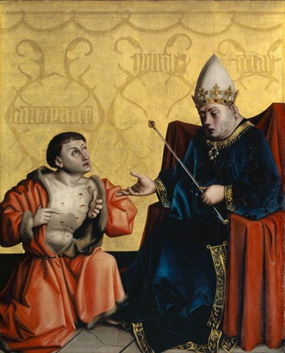 Antipater Kneeling Before Julius Caesar from the Heilspiegel Altarpiece by Konrad Witz