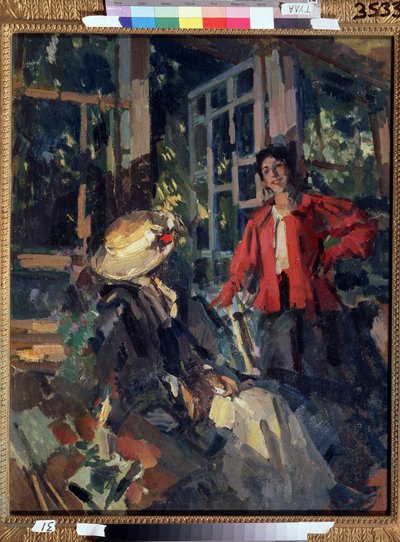 At the Window by Konstantin Alekseevich Korovin