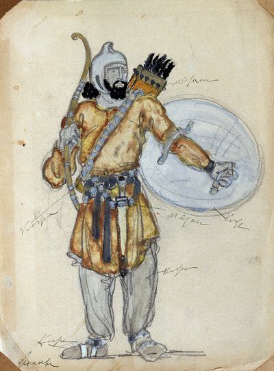 Costume Design for the Opera Prince Igor by A. Borodin by Konstantin Alekseevich Korovin
