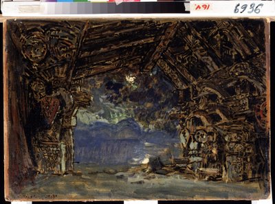 Stage Design for the Opera The Twilight of the Gods by R. Wagner by Konstantin Alekseevich Korovin