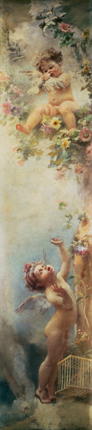 Putti Disporting by Konstantin Egorovich Makovsky