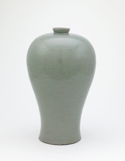 Bottle with incised design of four lotus sprays, Koryo period, first half of 12th century by Korean School