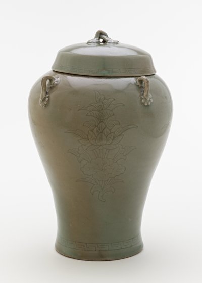 Jar with Incised Design of Lotus Sprays, Second Half of 12th Century by Korean School