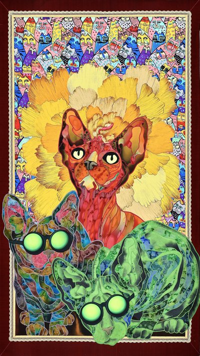 Colorful Sphynx Cats by Kostyantin Malginov