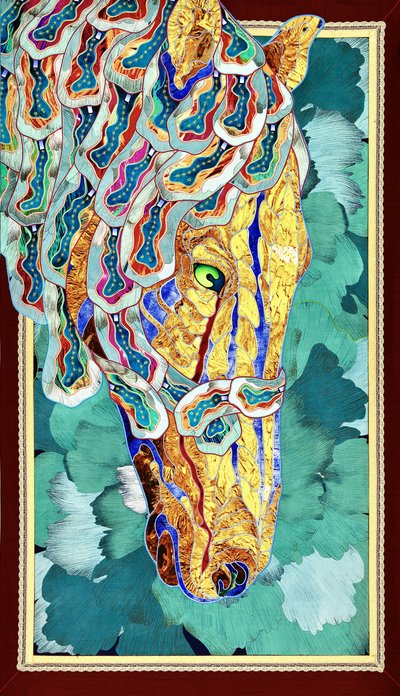 Golden Mosaic Horse by Kostyantin Malginov